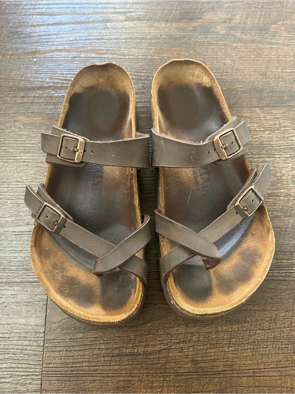 Birkenstock Brown Crisscross Double-Strap Sandals